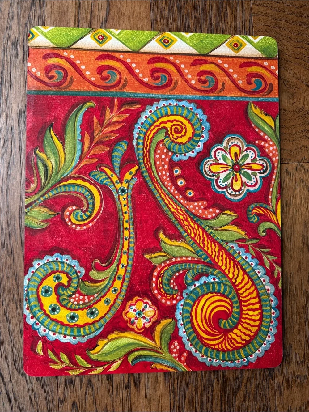 Vibrant Red Paisley Placemat Set of 4